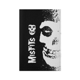 Обложка для паспорта матовая кожа с принтом MISFITS [1] в Кировске, натуральная матовая кожа | размер 19,3 х 13,7 см; прозрачные пластиковые крепления | misfits | music | rock | мисфитс | музыка | рок