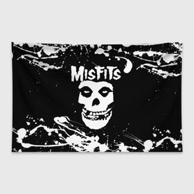 Флаг-баннер с принтом MISFITS [4] в Кировске, 100% полиэстер | размер 67 х 109 см, плотность ткани — 95 г/м2; по краям флага есть четыре люверса для крепления | misfits | music | rock | мисфитс | музыка | рок