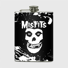 Фляга с принтом MISFITS [4] в Кировске, металлический корпус | емкость 0,22 л, размер 125 х 94 мм. Виниловая наклейка запечатывается полностью | Тематика изображения на принте: misfits | music | rock | мисфитс | музыка | рок