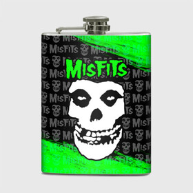 Фляга с принтом MISFITS [3] в Кировске, металлический корпус | емкость 0,22 л, размер 125 х 94 мм. Виниловая наклейка запечатывается полностью | Тематика изображения на принте: misfits | music | rock | мисфитс | музыка | рок