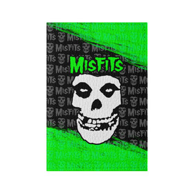 Обложка для паспорта матовая кожа с принтом MISFITS [3] в Кировске, натуральная матовая кожа | размер 19,3 х 13,7 см; прозрачные пластиковые крепления | misfits | music | rock | мисфитс | музыка | рок