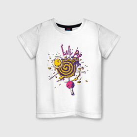 Детская футболка хлопок с принтом Lolly Pop в Кировске, 100% хлопок | круглый вырез горловины, полуприлегающий силуэт, длина до линии бедер | art | candy | drawing | food | lollipops | арт | еда | конфеты | леденцы | рисунок