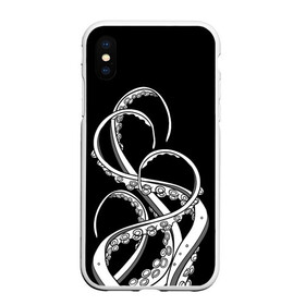 Чехол для iPhone XS Max матовый с принтом Octopus Black and White в Кировске, Силикон | Область печати: задняя сторона чехла, без боковых панелей | fish | kraken | ocean spirit | octopus | sea | summer | вода | водный мир | животные | зверь | кальмар | кракен | лето | монстр | море | морская живность | морские обитатели | осьминог | отпуск | рыба | черно белый | чуд