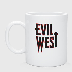 Кружка керамическая с принтом Evil West в Кировске, керамика | объем — 330 мл, диаметр — 80 мм. Принт наносится на бока кружки, можно сделать два разных изображения | Тематика изображения на принте: flying wild | focus home | gamer | games | дикий запад