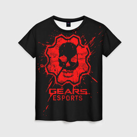 Женская футболка 3D с принтом Gears esports в Кировске, 100% полиэфир ( синтетическое хлопкоподобное полотно) | прямой крой, круглый вырез горловины, длина до линии бедер | game | games | gears of war | gow | гирс оф вар | гов | игра | игры | маркус феникс | пуфкы ща цфк