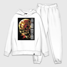 Мужской костюм хлопок OVERSIZE с принтом Five Finger Death Punch в Кировске,  |  | fangs | groove metal | group | jaw | rock | skull | star | грув металл | группа | звезда | клыки | пасть | рок | череп