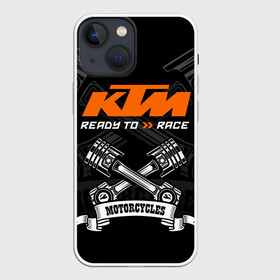 Чехол для iPhone 13 mini с принтом KTM MOTORCYCLES   КТМ МОТОЦИКЛЫ в Кировске,  |  | ktm | ktm duke | motorcycle. | байк | байкер | ктм | ктм дюк | мотоспорт | мототехника | мотоцикл | мотоциклист | скутер