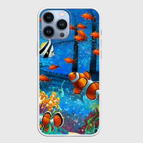 Чехол для iPhone 13 Pro Max с принтом На глубине | Рыбки | Пляжная в Кировске,  |  | Тематика изображения на принте: море | мультяшки | океан | пляжная | рыба | рыбки | рыбы