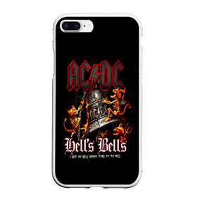 Чехол для iPhone 7Plus/8 Plus матовый с принтом AC DC Hells Bells в Кировске, Силикон | Область печати: задняя сторона чехла, без боковых панелей | ac dc | acdc | back in black | columbia | epic | force | guitar | pop | rock | vevo | ангус | ангус янг | ас дс | асдс | блюз | бон скотт | брайан джонсон | дэйв эванс | клифф уильямс | крис слейд | малькольм янг | рок | стиви янг | фил радд