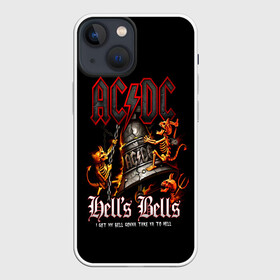 Чехол для iPhone 13 mini с принтом AC DC Hells Bells в Кировске,  |  | ac dc | acdc | back in black | columbia | epic | force | guitar | pop | rock | vevo | ангус | ангус янг | ас дс | асдс | блюз | бон скотт | брайан джонсон | дэйв эванс | клифф уильямс | крис слейд | малькольм янг | рок | стиви янг | фил радд