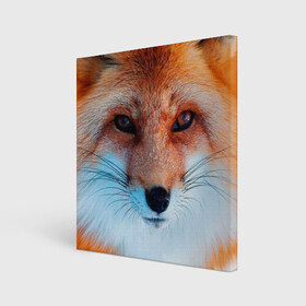 Холст квадратный с принтом Мордочка лисы в Кировске, 100% ПВХ |  | fox | foxy | животное | звери | лиса | лисенок | лисичка | милая | рыжая | фокс