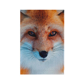 Обложка для паспорта матовая кожа с принтом Мордочка лисы в Кировске, натуральная матовая кожа | размер 19,3 х 13,7 см; прозрачные пластиковые крепления | fox | foxy | животное | звери | лиса | лисенок | лисичка | милая | рыжая | фокс