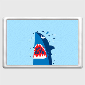 Магнит 45*70 с принтом Акула bite в Кировске, Пластик | Размер: 78*52 мм; Размер печати: 70*45 | Тематика изображения на принте: shark | акула | акулы | жители | клыки | море | морские | океан | рыба