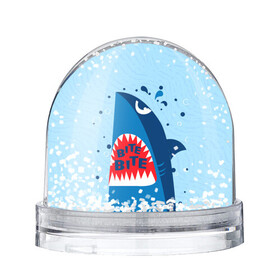 Игрушка Снежный шар с принтом Акула bite в Кировске, Пластик | Изображение внутри шара печатается на глянцевой фотобумаге с двух сторон | shark | акула | акулы | жители | клыки | море | морские | океан | рыба