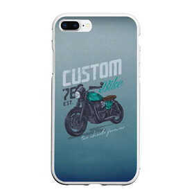Чехол для iPhone 7Plus/8 Plus матовый с принтом Custom Bike в Кировске, Силикон | Область печати: задняя сторона чехла, без боковых панелей | bike | custom | байк | байкер | кастом | мото | мотокросс | мотоцикл | скорость
