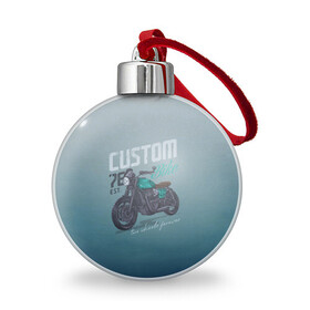Ёлочный шар с принтом Custom Bike в Кировске, Пластик | Диаметр: 77 мм | bike | custom | байк | байкер | кастом | мото | мотокросс | мотоцикл | скорость