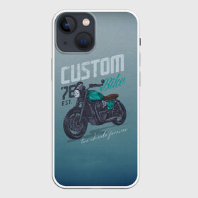 Чехол для iPhone 13 mini с принтом Custom Bike в Кировске,  |  | bike | custom | байк | байкер | кастом | мото | мотокросс | мотоцикл | скорость