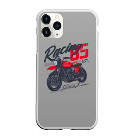 Чехол для iPhone 11 Pro матовый с принтом Racing 85 в Кировске, Силикон |  | bike | custom | байк | байкер | кастом | мото | мотокросс | мотоцикл | скорость