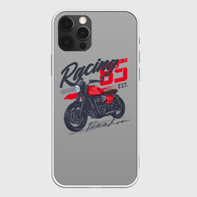 Чехол для iPhone 12 Pro с принтом Racing 85 в Кировске, силикон | область печати: задняя сторона чехла, без боковых панелей | Тематика изображения на принте: bike | custom | байк | байкер | кастом | мото | мотокросс | мотоцикл | скорость