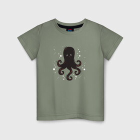 Детская футболка хлопок с принтом Осьминог каваи в Кировске, 100% хлопок | круглый вырез горловины, полуприлегающий силуэт, длина до линии бедер | cute | octopus | милый | морское | осьминог | осьминожка | паттерн | тентакли | щупальца