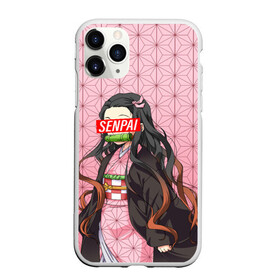 Чехол для iPhone 11 Pro матовый с принтом SENPAI NEZUKO | НЕЗУКО ПАТТЕРН в Кировске, Силикон |  | anime | demon slayer | kimetsu no yaiba | senpai | аниме | бесконечный поезд | зеницу | иноске | иноске хашибира | клинок | клинок рассекающий демонов | манга | недзуко | незука | незуко | нэзуко | рассекающий демонов