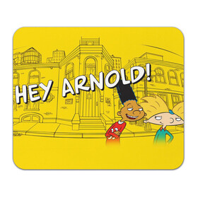Коврик для мышки прямоугольный с принтом Hey Arnold! в Кировске, натуральный каучук | размер 230 х 185 мм; запечатка лицевой стороны | arnold | hey | hey arnold | mult | арнольд | мультфильм | мультфильм 90 | патаки | хей | хельга | хельга паттаки | эй арнольд