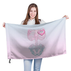Флаг 3D с принтом Yumemi Riamu (Риаму Юмэми) в Кировске, 100% полиэстер | плотность ткани — 95 г/м2, размер — 67 х 109 см. Принт наносится с одной стороны | anime | yumemi riamu | аниме | девушки золушки | риаму юмэми | сердце | скелет | хэллоуин