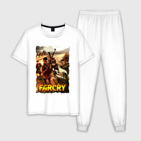 Мужская пижама хлопок с принтом FARCRY Fortune’s в Кировске, 100% хлопок | брюки и футболка прямого кроя, без карманов, на брюках мягкая резинка на поясе и по низу штанин
 | farcry | fc 5 | fc5 | фар край