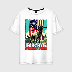 Женская футболка хлопок Oversize с принтом Farcry doge Boomer - Бумер в Кировске, 100% хлопок | свободный крой, круглый ворот, спущенный рукав, длина до линии бедер
 | farcry | fc 5 | fc5 | фар край