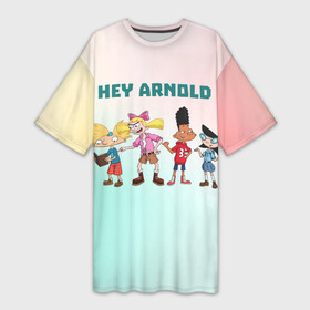 Платье-футболка 3D с принтом Hey Arnold в Кировске,  |  | Тематика изображения на принте: арнольд | арт | графика | дети | мультфильмы