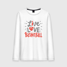 Мужской лонгслив хлопок с принтом Live Love Basketball в Кировске, 100% хлопок |  | Тематика изображения на принте: basketball | game | live | love | nba | sport | streetball | баскетбол | баскетболист | игра | игрок | мяч | нба | спорт | стритбол | тренер