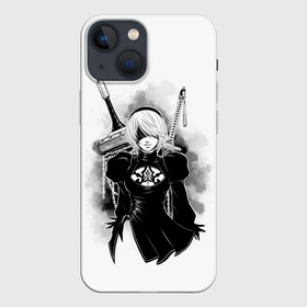 Чехол для iPhone 13 mini с принтом 2B | Nier Automata в Кировске,  |  | 2a | 2б | ahegao | anime | automata | b2 | cyber | emil | girl | girls | glitch | hikka | neon | nier | senpai | waifu | yorha | а2 | аниме | ахегао | вайфу | глитч | глич | девушка | кибер | манга | неон | семпай | сенпай | тян | тяночка | 