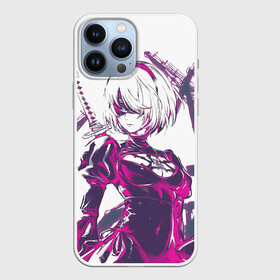 Чехол для iPhone 13 Pro Max с принтом 2B | NEON | НЕОН в Кировске,  |  | 2a | 2б | ahegao | anime | automata | b2 | cyber | emil | girl | girls | glitch | hikka | neon | nier | senpai | waifu | yorha | а2 | аниме | ахегао | вайфу | глитч | глич | девушка | кибер | манга | неон | семпай | сенпай | тян | тяночка | 