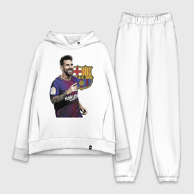 Женский костюм хлопок Oversize с принтом Lionel Messi в Кировске,  |  | barcelona | football | forward | messi | star | барселона | звезда | месси | нападающий | форвард | футбол