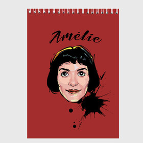 Скетчбук с принтом amelie art в Кировске, 100% бумага
 | 48 листов, плотность листов — 100 г/м2, плотность картонной обложки — 250 г/м2. Листы скреплены сверху удобной пружинной спиралью | amelie | амели | кино | фильм