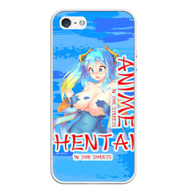 Чехол для iPhone 5/5S матовый с принтом Anime vs Hentai в Кировске, Силикон | Область печати: задняя сторона чехла, без боковых панелей | девушка | надпись | хентаи