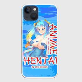 Чехол для iPhone 13 с принтом Anime vs Hentai в Кировске,  |  | Тематика изображения на принте: девушка | надпись | хентаи