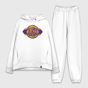 Женский костюм хлопок Oversize с принтом LA Lakers в Кировске,  |  | basketball | bryant | game | james | kobe | lakers | lebron | los angeles | nba | sport | streetball | баскетбол | баскетболист | брайант | джеймс | игра | игрок | коби | леброн | лейкерс | лос анджелес | мяч | нба | спорт | стритбол