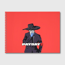 Альбом для рисования с принтом Чумной Pay Day 2 в Кировске, 100% бумага
 | матовая бумага, плотность 200 мг. | game | games | pay day | payday | бандиты | грабители | зфн вфн | игра | игры | пэй дэй