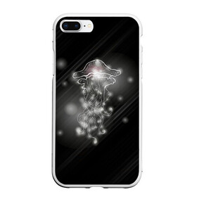 Чехол для iPhone 7Plus/8 Plus матовый с принтом Медуза на черном в Кировске, Силикон | Область печати: задняя сторона чехла, без боковых панелей | jellyfish | medusa | жители | медуза | медузы | морские | океан