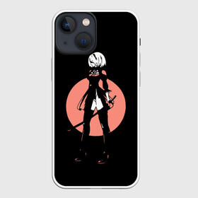 Чехол для iPhone 13 mini с принтом Nier Automata в Кировске,  |  | 2b | action | anime girl | b2 | nier automata | nier gestalt | nier replicant | аниме девушка | воин | девушка с мечом | меч | ниар | ниар автомата | ниер автомата | нир | экшн