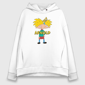 Женское худи Oversize хлопок с принтом Hey Arnold! в Кировске, френч-терри — 70% хлопок, 30% полиэстер. Мягкий теплый начес внутри —100% хлопок | боковые карманы, эластичные манжеты и нижняя кромка, капюшон на магнитной кнопке | arnold | hey | hey arnold | арнольд | эй арнольд