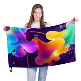 Флаг 3D с принтом Rainbow T-Shirt в Кировске, 100% полиэстер | плотность ткани — 95 г/м2, размер — 67 х 109 см. Принт наносится с одной стороны | colorful | rainbow | градиент | иллюстрация | линии
