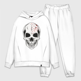 Мужской костюм хлопок OVERSIZE с принтом Запятнанный в Кировске,  |  | skull | иллюстрация | кровь | стикер | ужастик