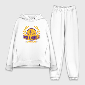 Женский костюм хлопок Oversize с принтом Los Angeles Champions в Кировске,  |  | basketball | bryant | game | james | kobe | lakers | lebron | los angeles | nba | sport | streetball | баскетбол | баскетболист | брайант | джеймс | игра | игрок | коби | леброн | лейкерс | лос анджелес | мяч | нба | спорт | стритбол