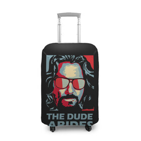 Чехол для чемодана 3D с принтом The Dude Abides (Лебовски) в Кировске, 86% полиэфир, 14% спандекс | двустороннее нанесение принта, прорези для ручек и колес | abide | big | dude | jeff | lebowski | the | большой | лебовски | фильм | чувак