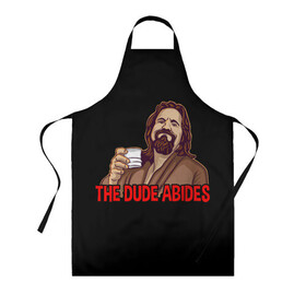 Фартук 3D с принтом The Dude Abides (Lebowski) в Кировске, 100% полиэстер | общий размер — 65 х 85 см, ширина нагрудника — 26 см, горловина — 53 см, длина завязок — 54 см, общий обхват в поясе — 173 см. Принт на завязках и на горловине наносится с двух сторон, на основной части фартука — только с внешней стороны | abide | big | dude | jeff | lebowski | the | большой | лебовски | фильм | чувак