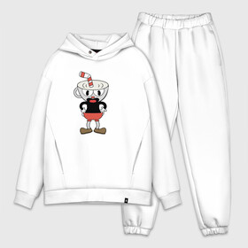 Мужской костюм хлопок OVERSIZE с принтом Cuphead в Кировске,  |  | cuphead | game | красная соломинка | платформер | стоит