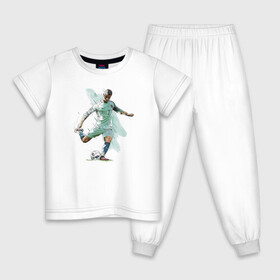 Детская пижама хлопок с принтом Ronaldo в Кировске, 100% хлопок |  брюки и футболка прямого кроя, без карманов, на брюках мягкая резинка на поясе и по низу штанин
 | celebrity | football | forward | ronaldo | star | звезда | знаменитость | роналду | форвард | футбол
