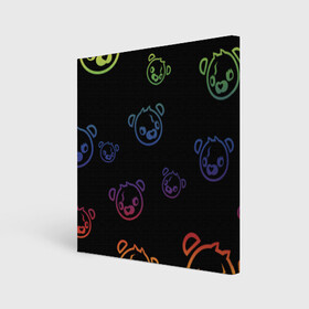 Холст квадратный с принтом Colorful Bear в Кировске, 100% ПВХ |  | colorful | games | иллюстрация | медведь | обёртка | фортнайт